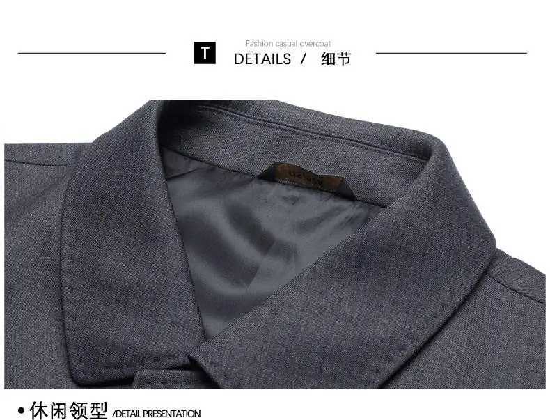 2023 spring Long style coat Men Business male Trench Coat Mens Casual Windbreakers Male Good Quality Jackets men size M-4XL W241228