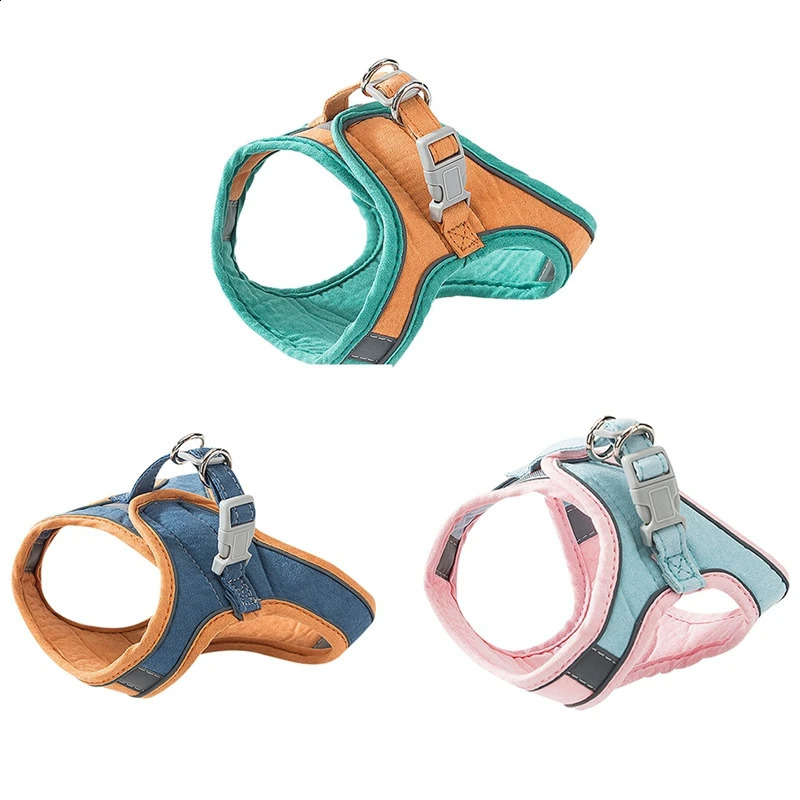 Cat Harness Leash Set Breathable Kitten Cats Harnesses With Reflective Strip Small Dog Puppy Harness Pet Chest Strap For Cat Dog 241227