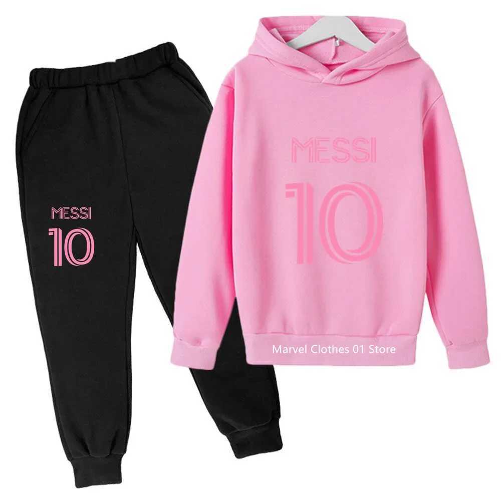 Meixi Printed Hoodie Set Kids Childrens Clothing Childrens Hoodies Leggings 2-piece Set Boys and Girls Casual Sportswear X241228