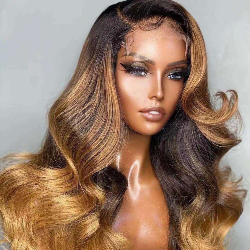 Wig, Women's Front Lace Synthetic Headband, Brown Mixed Color, Medium Length Curly Hair Kq2 Kq2