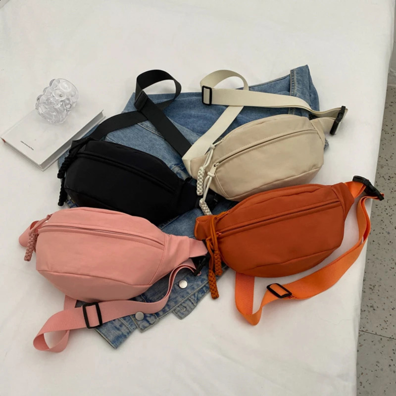Chest Bag Banana Bag For Women Sling Crossbody Waist Pack Canvas Running Waist Bag Casual Fanny Packs Sport Half Moon Belt Bag 241228