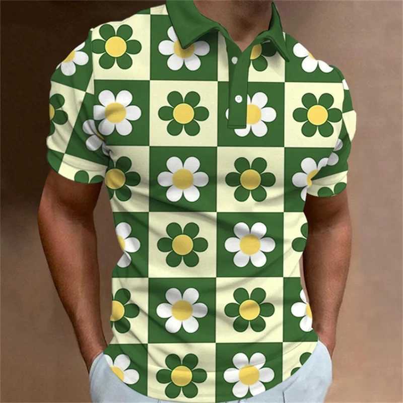 Mens shirt Shirt Fashion 3D Printed Flower Pattern Lapel Short Sleeve Top Summer New Leisure Vacation Street Breathable Clothing X241228