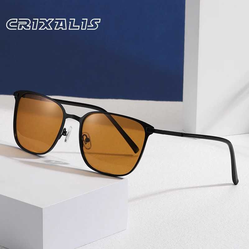 CRIXS Ultrght Polarized Sunglasses For Men Anti Glare Driving Sun Glasses Women Vintage Metal Square Trend Shades Eyewear W241228