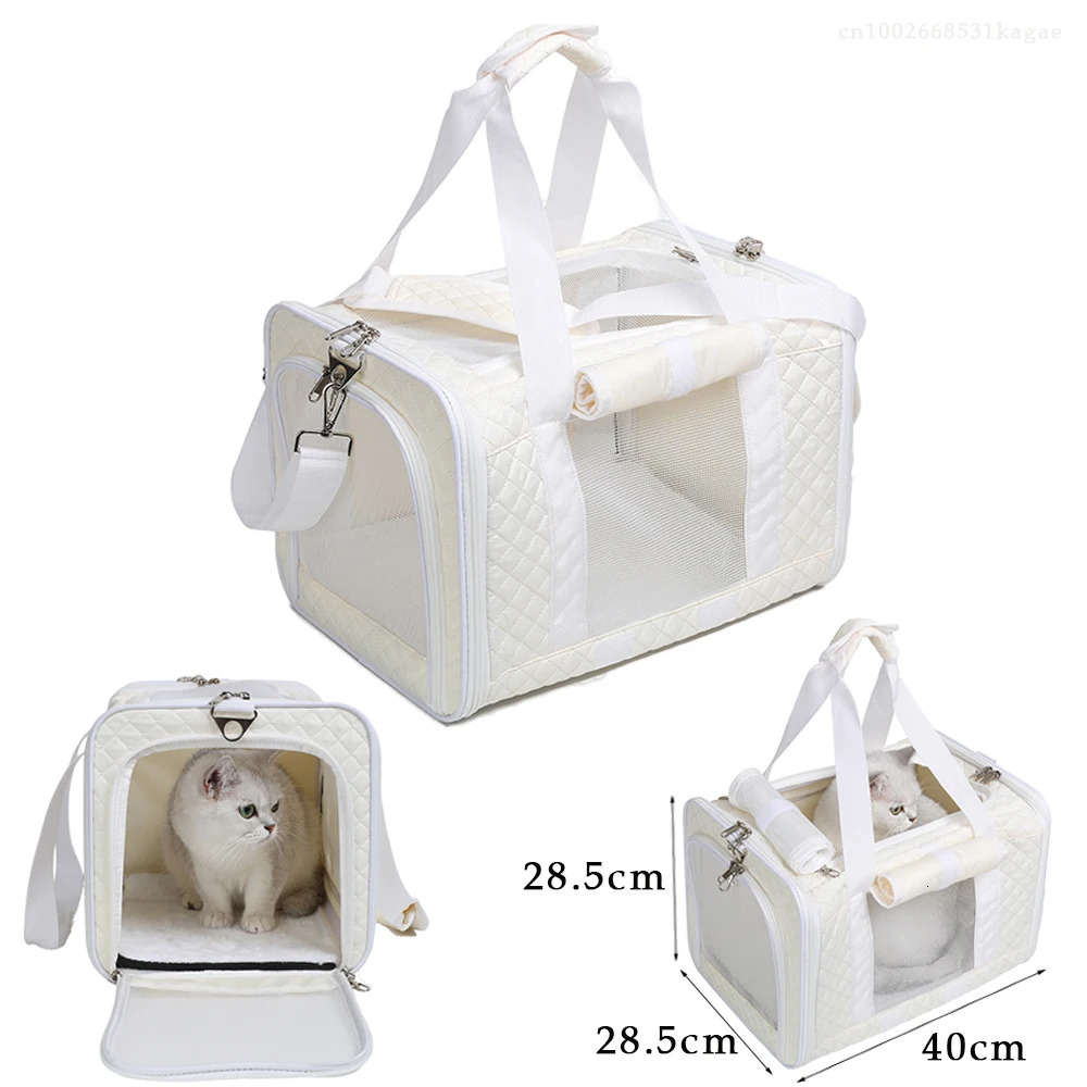 Foldable Pets Carrier Large Space Puppy Dog Cat Travel Bag Soft Breathable Mesh Suitcase Outdoor Car Transport Handbag