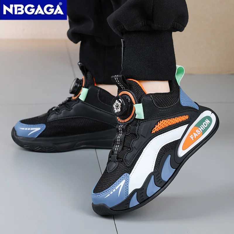 Black boys basketball shoes outdoor casual childrens coach sports tennis shoes anti slip childrens running shoes W241228