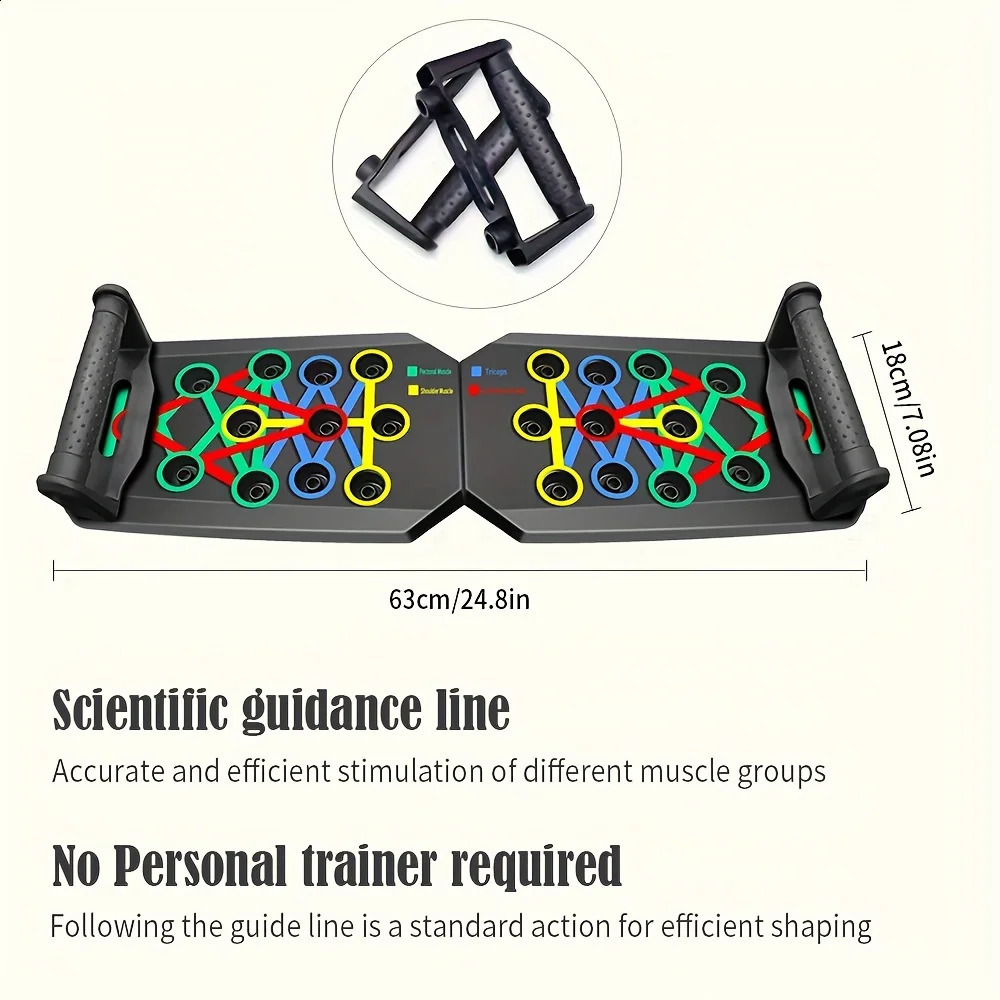 Portable Folding Push-up Board Multi-functional Anti-slip Mat with Handle Home Fitness Exercise for Chest Abdomen and Arms 241228
