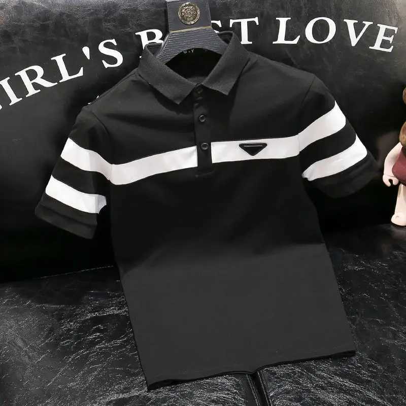 Korean Clothing Men Striped shirt Shirts Summer Fashion Tees Streetwear Male New Slim Versatile Short Sleeve Basic Casual Tops X241228