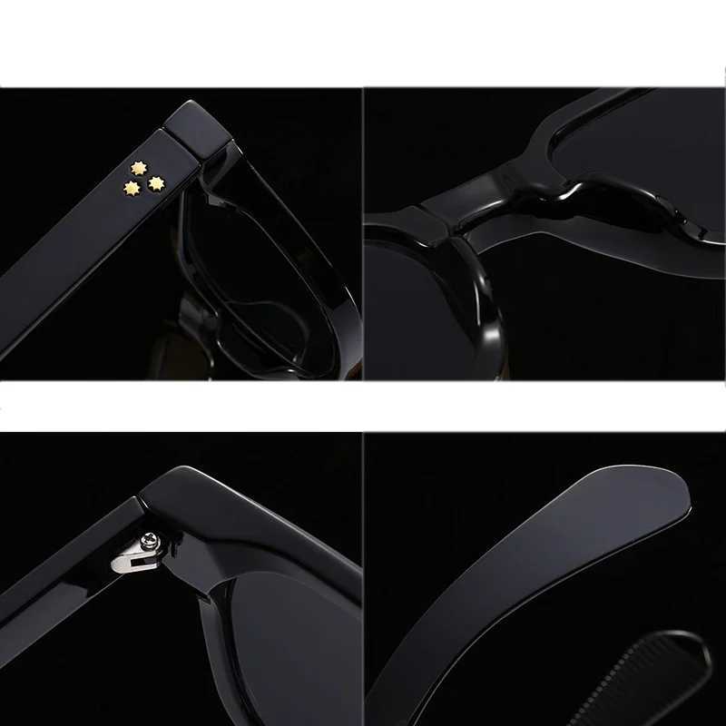 Luxury Square Men Sunglasses Fashion Gradient Driving Shades Eyewear Vintage Green Trendy Rivets Sun Glasses UV400XJ241228