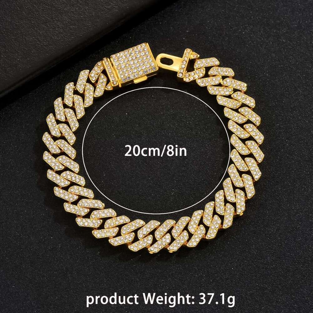 american style personalized inlaid fashionable ol light mens hiphop niche design feel bracelet