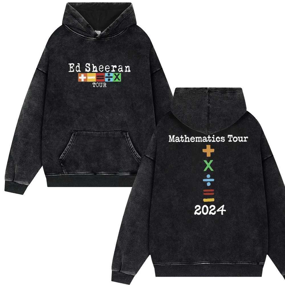 Ed Sheeran Tour 2024 Vintage Washed Hoodies Man Woman Harajuku Anime Popular Muscic Fans Gift Unisex Pullover Couple Sweatshirt X241228
