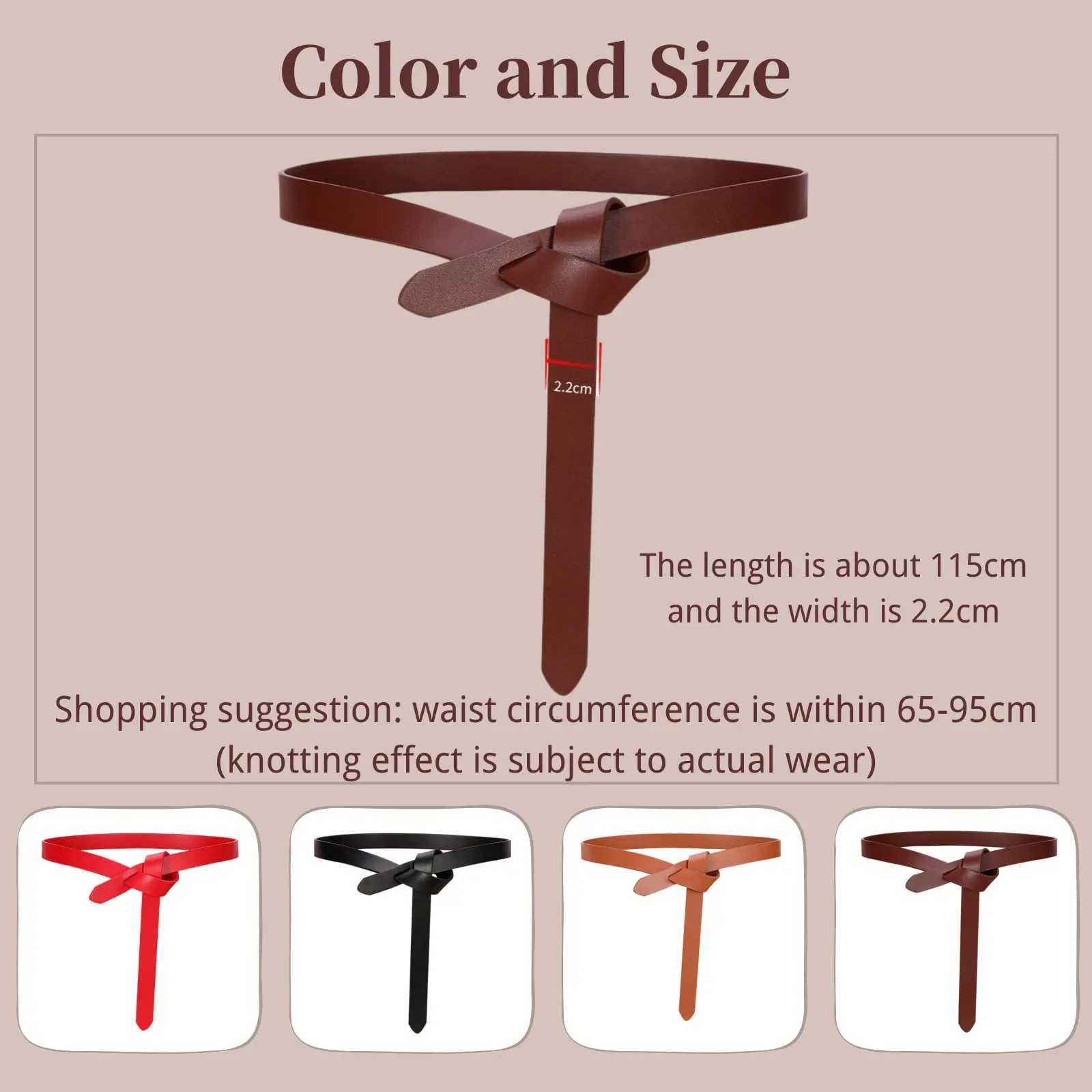 Womens Fashion Belt Soft Leather Tie Belt Womens Thin Belt W241228