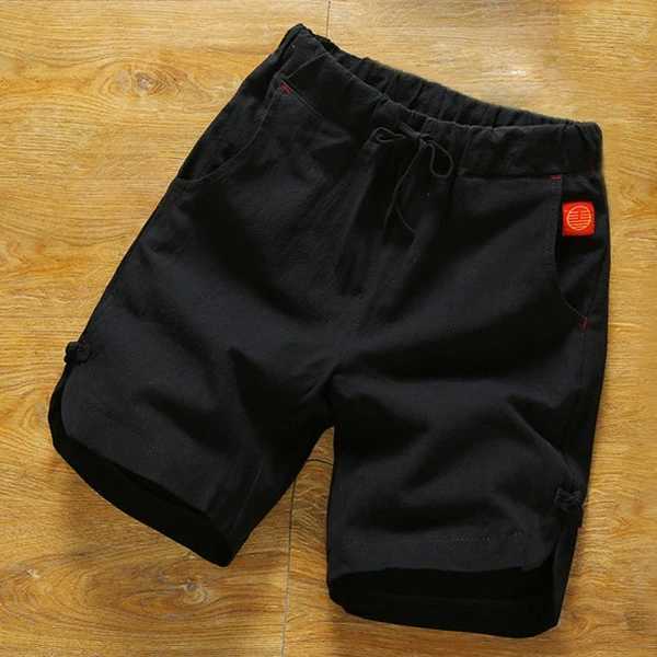 Mens Casual Drawstring Solid Short Pants Comfortable Cotton Linen Board Shorts Male Clothing Gym Running ShortsXJ241227
