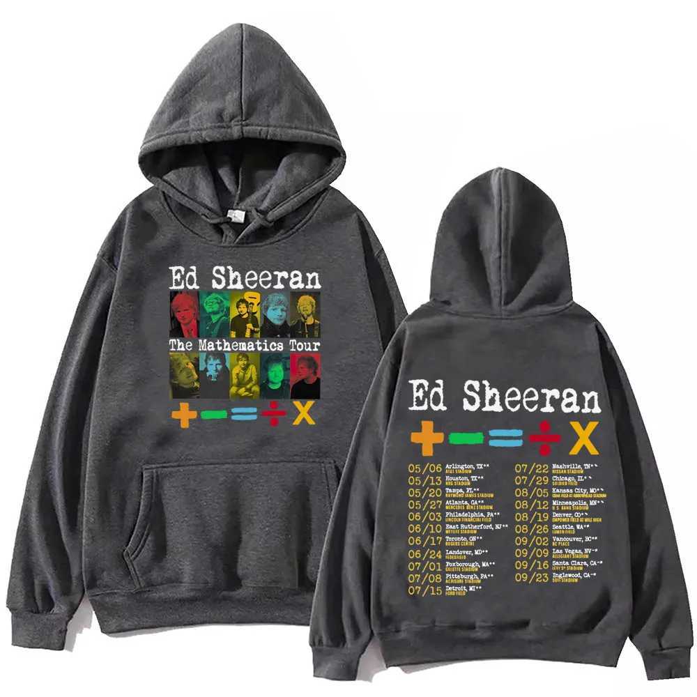 Ed Sheeran Mathematics Tour 2024 Hoodie Harajuku Hip Hop Pullover Tops Fans Gift X241228