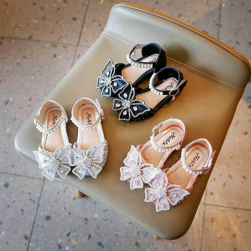 Girls Princess Shoes Butterfly Mesh Diamond Dream For Children Single Shoe Spring Cover Toe 21-36 Infant Sweet Kids Flats W241228