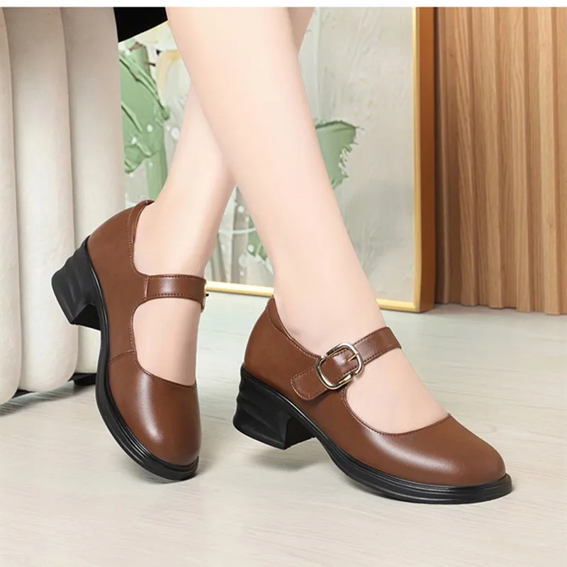 AIYUQI Mary Jane Women's Autumn Genuine Leather Ladies Shoes Large Size Platform Women's Daily Shoes