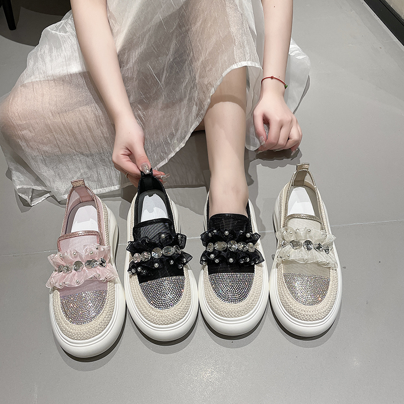 Designer Women's Sports Shoes Luxury Shining Water Diamond Decoration Women's loafers Platform Casual Shoes zapatillas mujer High quality ca