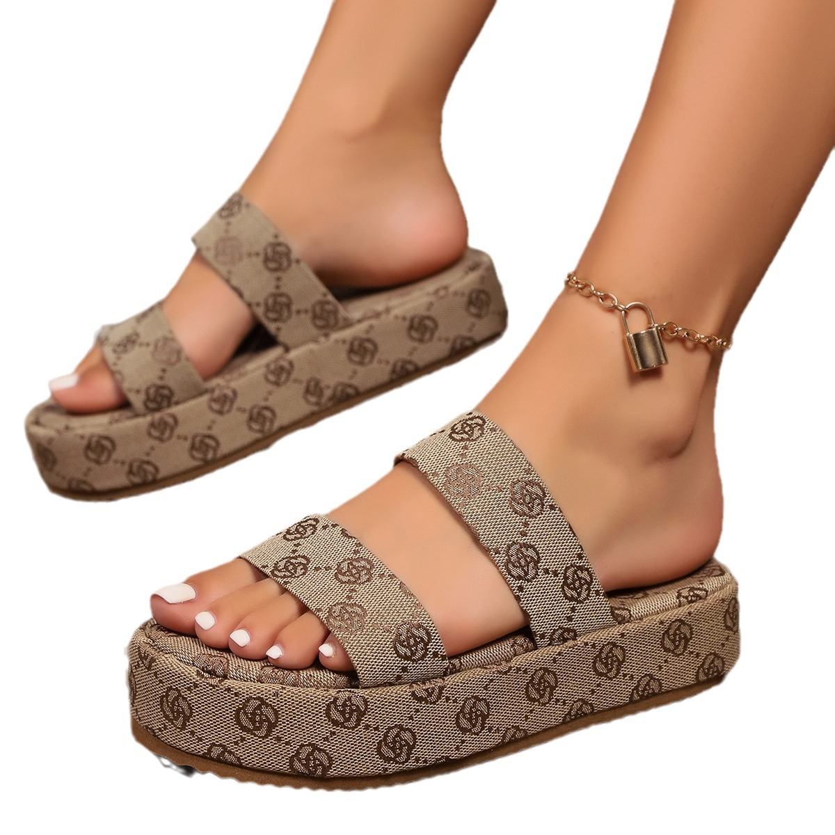 free shipping new Slippers designer sandals for womens flip flops black Platform printing ladies sliders shoes Slipper woman outdoor big size 36-43