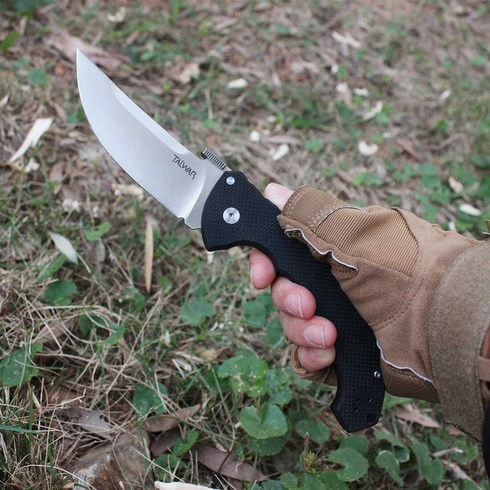 TALWAR Cold Folding Tactical Knife S35VN Steel Blade Multipurpose Outdoor Military Survival Combat Hunting Knives for Men ToolsXJ241228