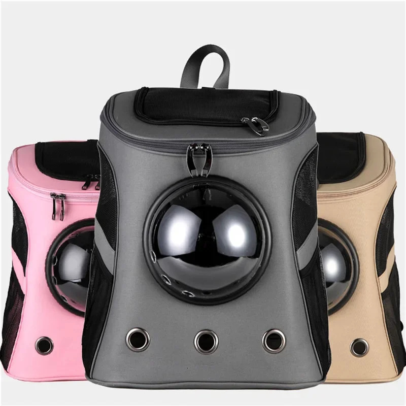 Fat Cat Carrier Denim Pet With Space Capsule Bubble Small Medium Cats Puppy Dog Backpack For Travel Hiking