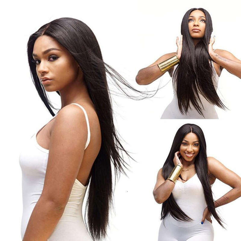 New Product: Lace Women's Middle Black Long Straight Full Head Wig Synthetic Headset Kq2 Kq2