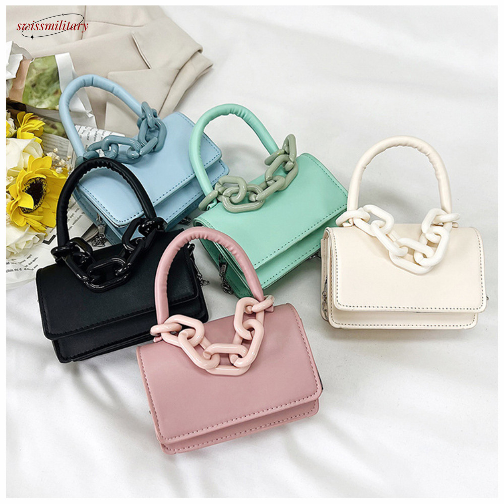 Fashion Temperament Women'S Korean Version Winter Trendy Chain Small Square Crossbody Bag Casual One Shoulder Handbag New #8 swissmilitary