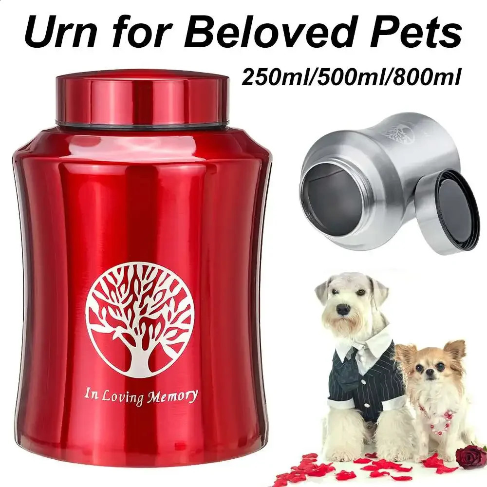 250/500/800ml Pet Memorial Urn Cremation Mini Urns for Pet/ Human Ashes Casket Funeral Stainless Steel Cremation Storage Jar 241225