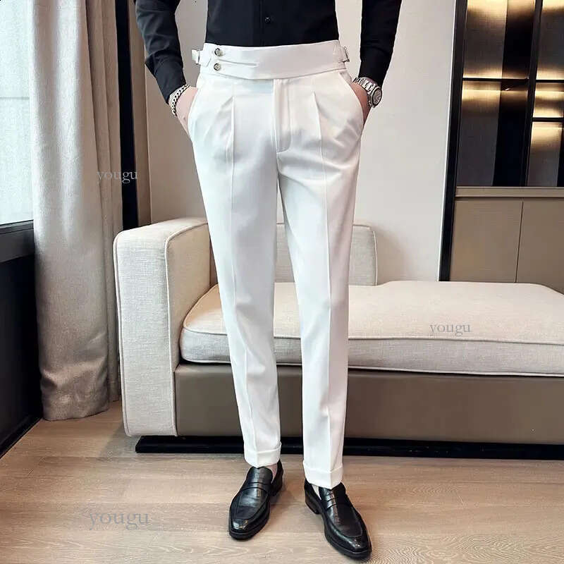 SpringSummer British Style Naples Suit Pants Men Slim Fit Casual Formal Dress Pants High Quality Business Social Suit Pant 240701