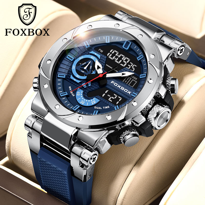 LIGE Dual Display New Men's Waterproof Multi functional Watch Outdoor Sports Alarm Clock Night Light Electronic Watch Watch for teenagers