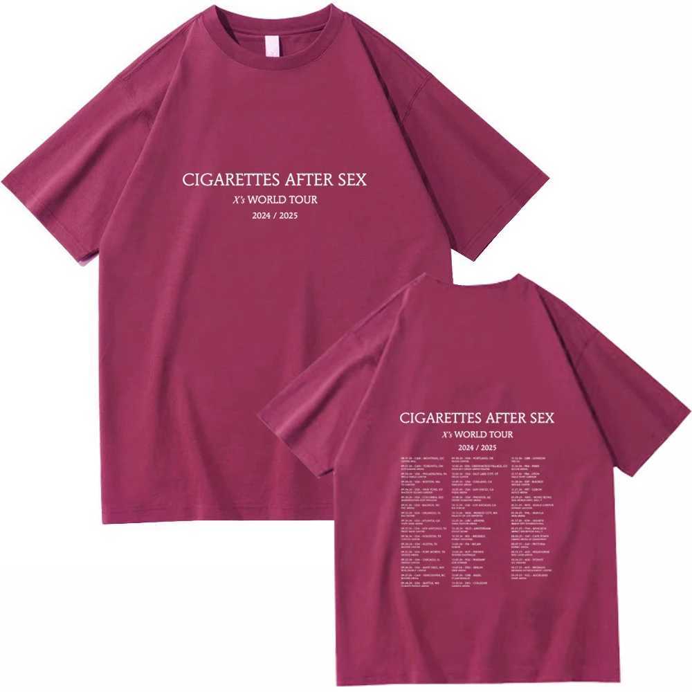 Cigarettes After Sex Xs World Tour 2024 Unisex Summer O-neck Oversized T-shirt Music Fans Gift T-shirt Casual Regular Printing X241228