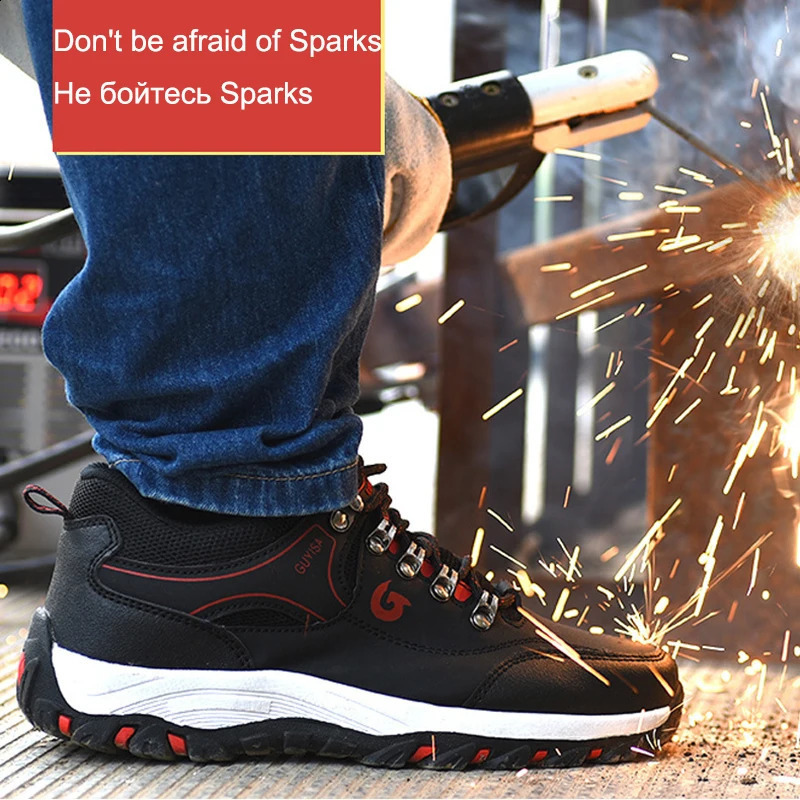 Men Work Safety Shoe Boots Steel Toe Security Protection Shoes Anti-Smash Anti-puncture Constrcution Shoes Man Work Boots 241227