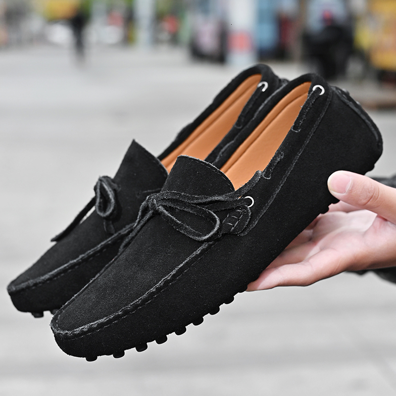 High Quality Leather Loafers Casual Male Driving Moccasins Slip On Men's Flats Fashion Men Shoes Size 38-49