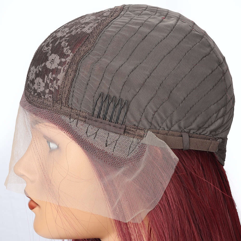 Wig, Women's Long T-Shaped Straight Hair, Synthetic High-Temperature Silk, Mid Split Front Lace Wig, Lace Front Wigs Kq2 Kq2