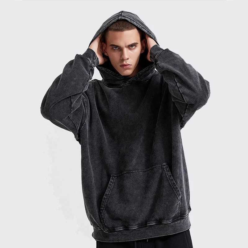 2024 Custom Hoodies Pattern /Text Print Men Women Winter Cotton Sweatshirts Vintage Washed Oversized Loose Pullover Tops X241228