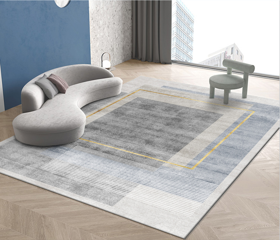 5104-408-57.6-Room Decorative Carpets, Nordic Simple Carpets, Bedside Soft Carpet, Light Luxury Cloakroom, Non-slip Rug