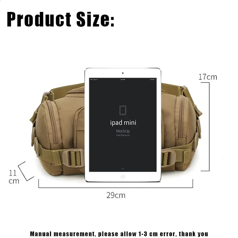 YoReAi Tactical Men Waist Pack Nylon Hiking Phone Pouch Outdoor Sports Army Military Hunting Climbing Camping Belt Chest Bags 241228