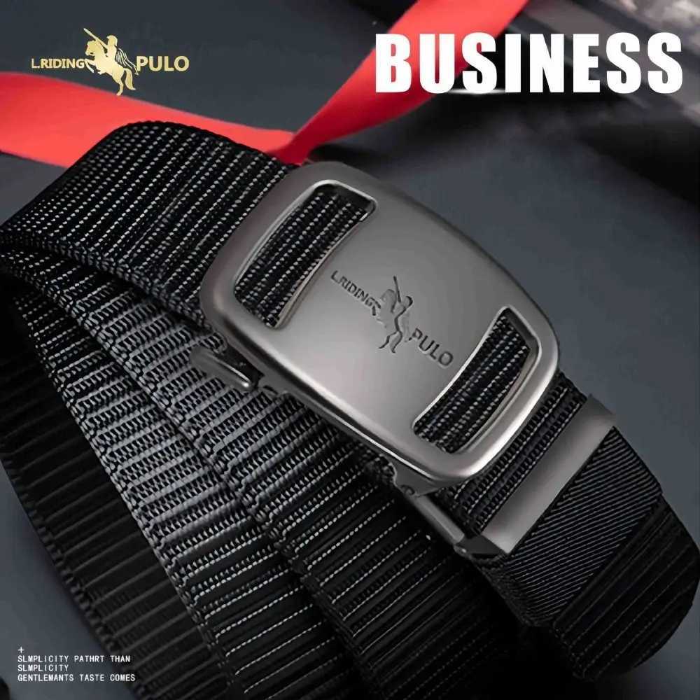 1 piece of mens business luxury brand canvas strap black automatic buckle strap casual fashionable jeans strap W241228