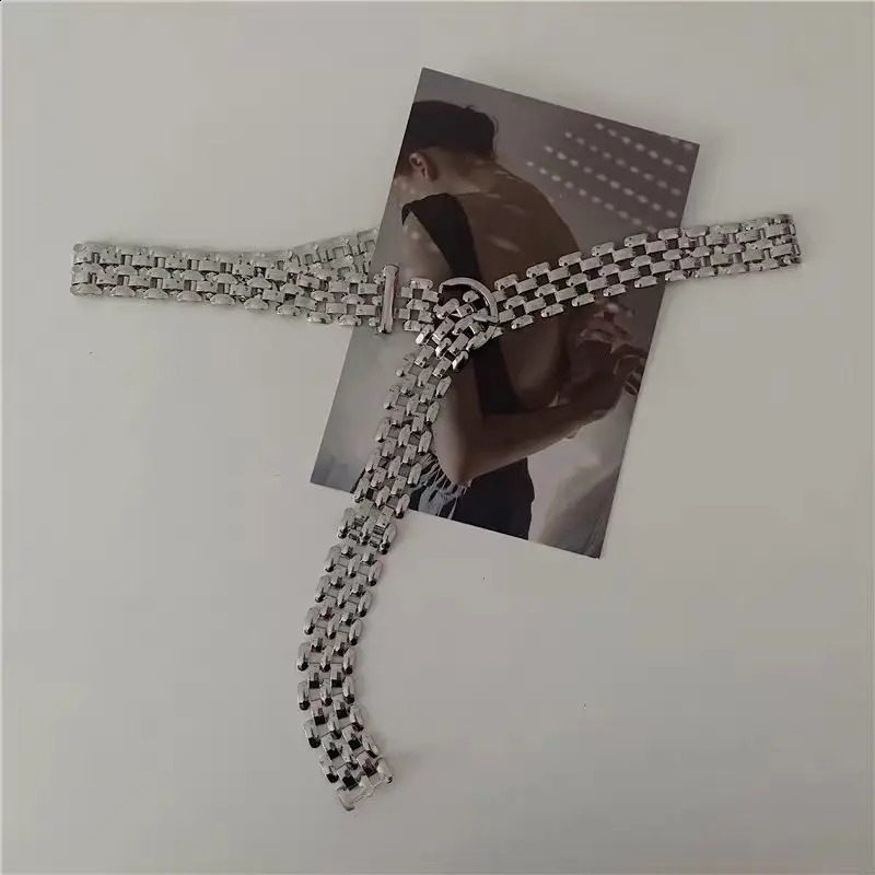 Fashion Punk Waist Chain Elegant Gold Silver Metal Chain Strap Pin Buckle Gold Women Waist Chain Hip-hop Women Belt 241227