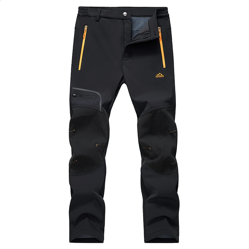 MAGCOMSEN Fleece Pants Mens Snow Ski Windproof Shell Hiking with 4 Zipper Pockets Winter Waterproof Trousers 241227