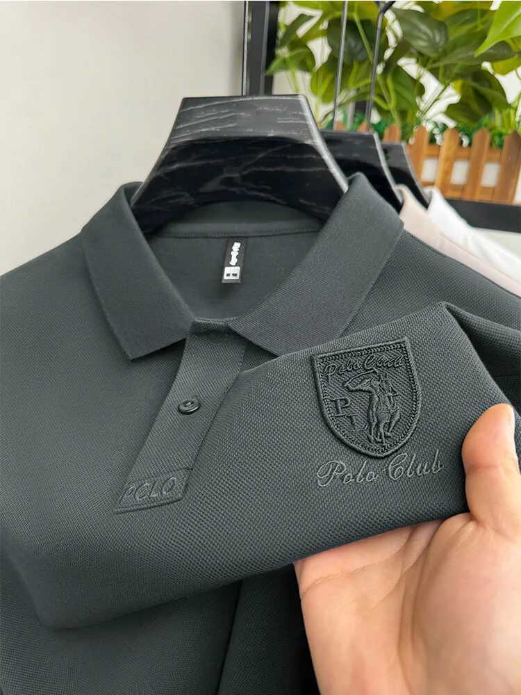new fashionable short sleeved shirt shirt mens high-end brand embroidered T-shirt summer ice silk breaTHable casual top X241228
