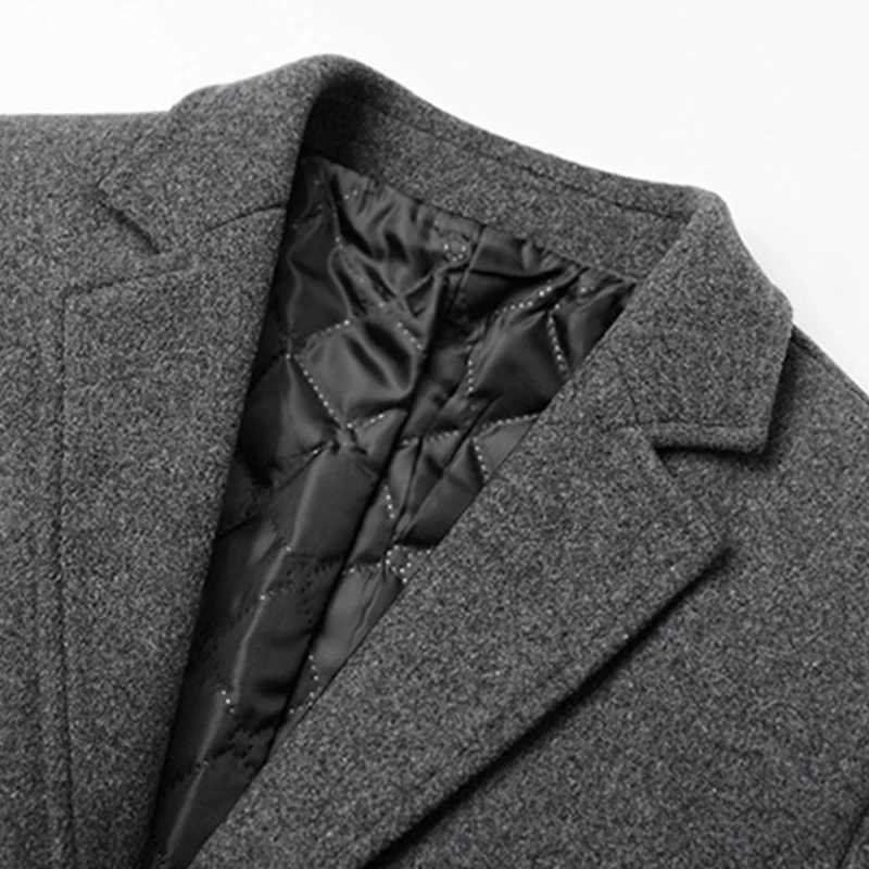 2022 new ultra long wool trench coat mens winter brand mens cashmere coat ultra-thin fit wool peacock windproof machine W241228