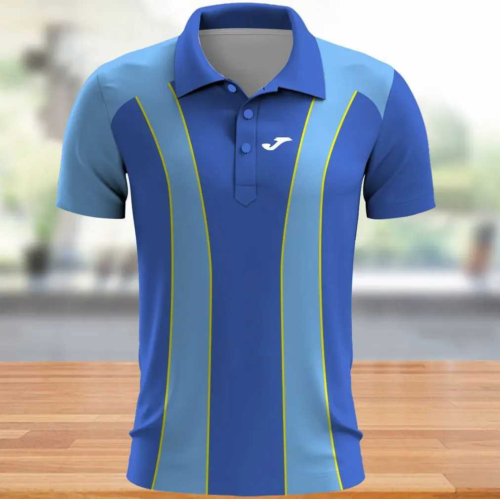 Fashionable and Simple Harajuku shirt Mens T-shirt Outdoor Sportswear Casual Collar Button Shirt Loose Short Sleeve Top X241228