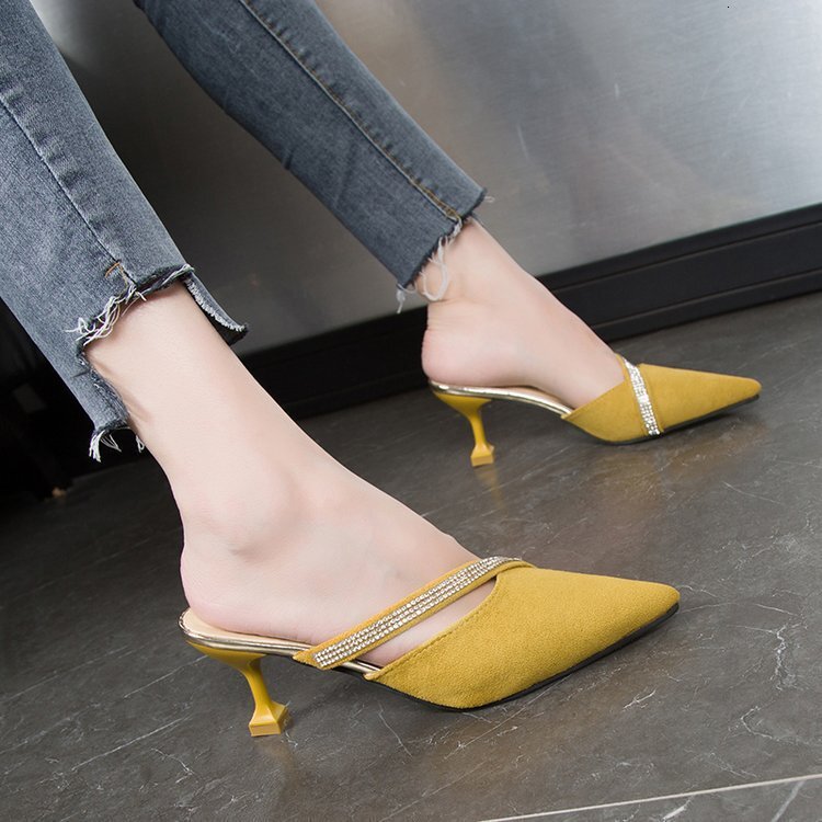 Women Ddmywed New With Pointed Rubber Toe And Thin Heel High Heeled Suede Sandals For Chinese Brand Shoes F Ddmysaturn