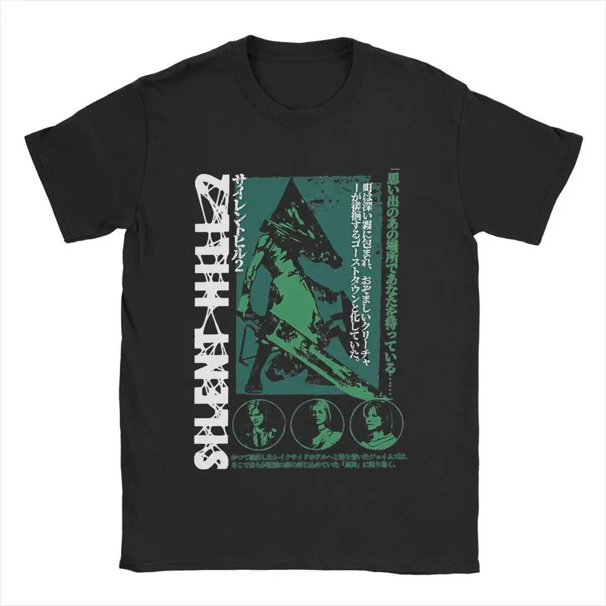 Mens Pyramid Head Silent Hill T Shirts Pure Cotton Tops Plus Size Funny Short Slve Round Neck Ts New Arrival T-Shirt X241228