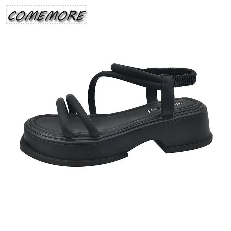 Fashion Outside Sandals Summer Womens Shoes Female Beige All-Match Non-slip Thick Gladiator Low Black Sandals s 241228