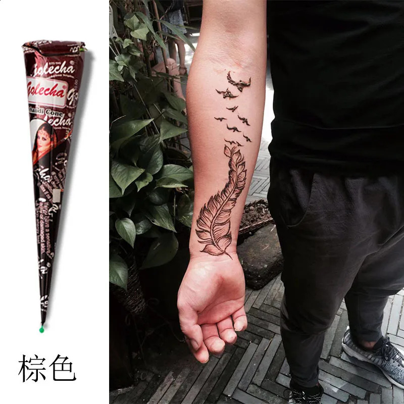 Henna Tattoo Paste Black brown red white Henna Cones Indian For Temporary DIY Tattoo Sticker Body Paint Cone henne 241224