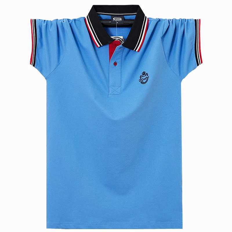 Summer plus cotton short sleeved polo shirt for men with added weight and trendy top loose collar thin polo shirt size 6XL X2503061