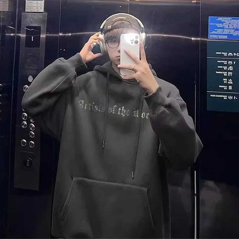Autumn Goth Graphic Print Hooded Sweatshirts For Men Oversized Y2K Streetwear Hoodies New In Harajuku Fashion Pullover Hoodie X241228