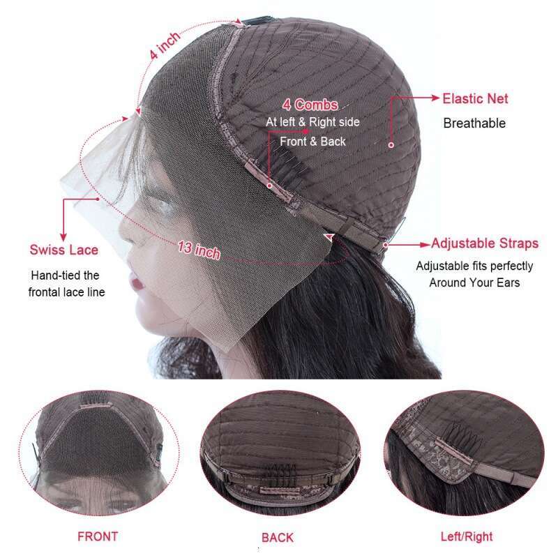 13X4 Lace Full Frontal Wigs Bobo Wig Human Hair Natural Color Kq1 Kq1