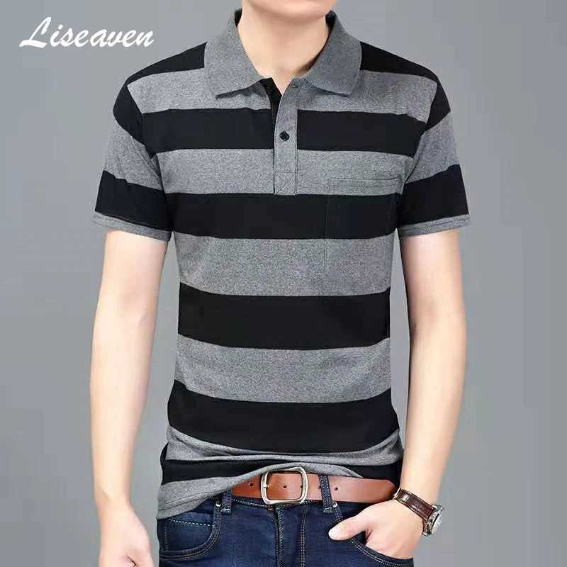 Liseaven Men Striped shirt Shirt Summer Short Sleeve shirts Mens Shirt Tops Tees Brand Camisas Clothing for Men X241228