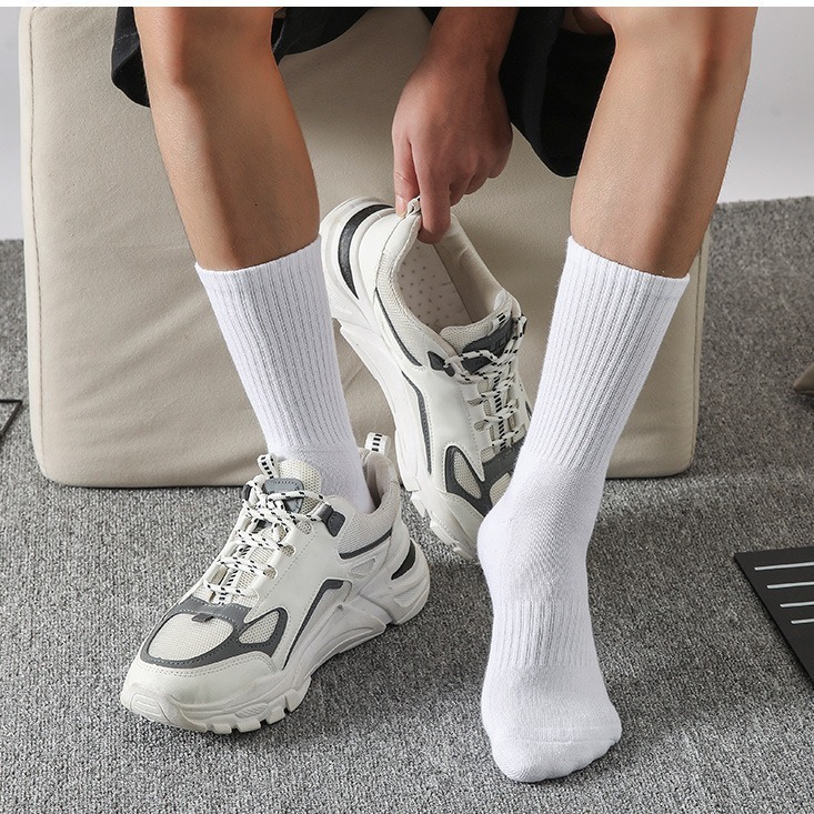 Ddmytiger Ddmytiger China Domestic White Men S Socks Mid Tube Breathable Wicks Professional Sports Running Basketball Stockings Black Cotton